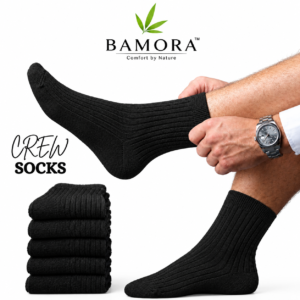 bamora black crew socks ad
